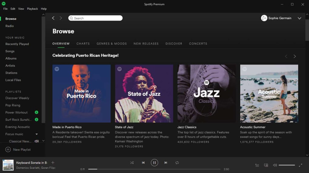Listen to spotify on web or download software windows 10